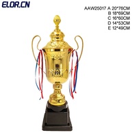 Trophée en métal de haute qualité or et argent avec rubans, vente en gros grande quantité AAW25013 pour la reconnaissance des champions de hockey sur glace, cadeaux de bienvenue
