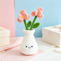 Jouet en peluche créatif personnalisé OEM ODM en forme de vase à fleurs et d'insectes, poupée pour arrangement floral, jolie décoration de table, célébrité d'Internet