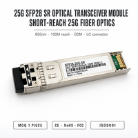 Transceiver Optik SFP28 SR 25G Pabrik, 850nm 100m LC Multimode, DDM Hot-Pluggable, Kompatibel Universal