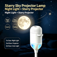 Projecteur USB Galaxie 2-en-1 Veilleuse Lampe Ambiante RGB Projecteur Ciel Étoilé HD Gradation Continue 24 Diapositives Remplaçables pour la Maison