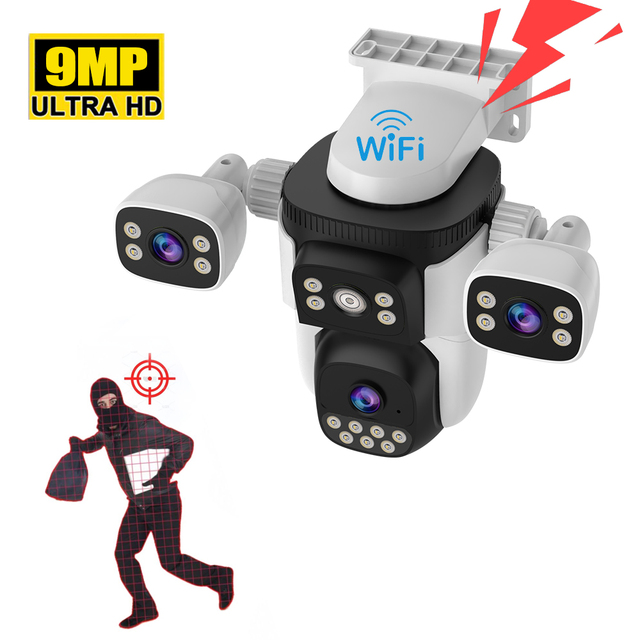 Vstarcam Cs621Sr 9Mp Cctv Camera Home Security O-Kam Pro Ptz Cctv Camera Wifi Three Lens Wireless Outdoor Camera