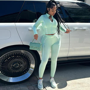 ชุดออกกำลังกายแขนยาวของผู้หญิงชุดวอร์มเล่นโยคะคุณภาพสูงสำหรับฤดูใบไม้ร่วง2025โลโก้ตามสั่ง - Product Image 3