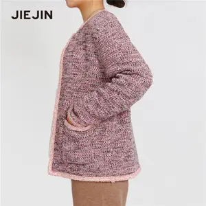 Mädchen Pullover Frauen Top offene Knopfleiste Outwear Jacke rosa gestrickt Vintage Winterkleid ung Strickjacke Pullover Frauen