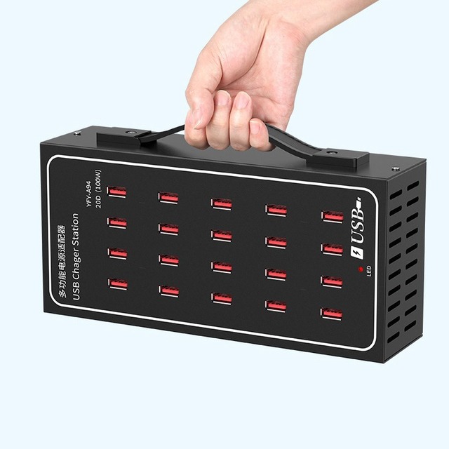 60 Ports 300W Metal Casing Multi USB Charger HUB USB Charging Station Dock Universal Mobile Phone Desktop Charger