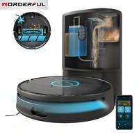 Robot Vacuum Cleaner T2 Pro Lidar Berkualitas Tinggi Terbaru untuk Rumah Tangga, Basah Kering, Kosongkan, Cuci, Isi Ulang, Dock Elektrik