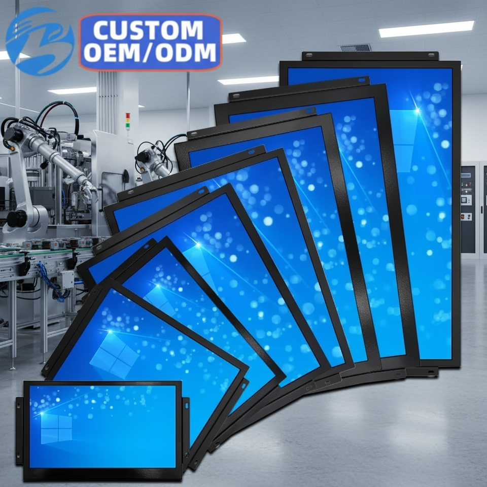 Factory OEM ODM New Open Frame VESA Wall Mounted Metal Monitor 7 ~ 23.6 Inch Resistive Touch Screen USB HD VGA Industrial