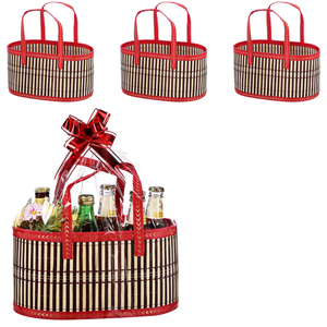 Cestas de bambú tejidas al por mayor B2B, coloridas, disponibles como cajas de regalo de bambú, cubiertas de malla para vajilla y bandejas de comida de bambú. - Product Image 1