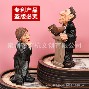 Figuras de juez, 2 piezas, resina sintética, decoración para el hogar y la oficina, diseño de retrato de estilo tradicional - Product Image 2