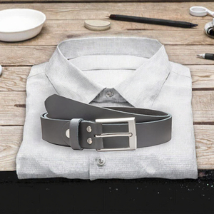 Mens Cow Hide Leather Classic Minimalist Stylish Silver Pin Buckle Square Element Casual <b>Braided</b> Fashion Waist <b>Accessory</b> Daily - Product Image 3
