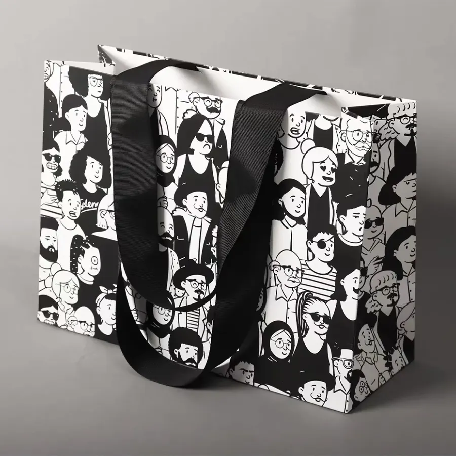 하이 퀄리티 분해 가능한 만화 패턴 디자인 종이 선물 가방