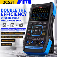 FNIRSI 2C53T Advanced 3-in-1 50MHz Oscilloscope W/ Signal Generator & Multimeter, 250MS/s 2CH for Circuit Troubleshooting