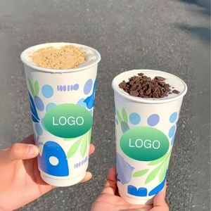 Gobelets en papier kraft à double paroi imprimés avec logo personnalisé, matériau écologique pour café chaud et boissons froides à emporter - Product Image 2