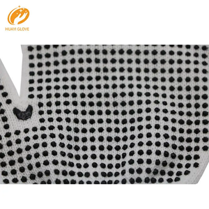 Guantes de seguridad para el trabajo, manoplas de punto de una sola Palma, de PVC, antideslizantes, punteados, color blanco y negro - Product Image 4