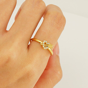Zogxin Heart Shape Ring Gold Tone Arrow Through Heart Adjustable Women's Jewelry Gift Fashion Ring Pave Setting - Product Image 4