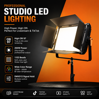 Projecteur LED de studio efficace 200W, 1152 puces, CRI97+, gradation fluide DMX avec protection contre la surchauffe pour la production de livestream et TikTok