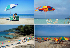 Sombrilla de Playa Personalizada FEAMONT con Tela Impermeable para Máxima Visibilidad de la Marca en la Playa - Product Image 3