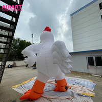 Grand Coq Gonflable Blanc pour Décoration Publicitaire