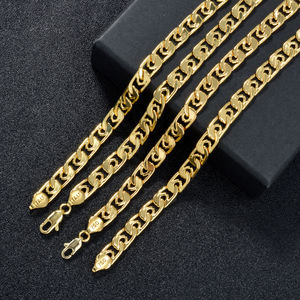 Collar de Cadena de Eslabones de Latón Chapado en Oro de 18K, 750, Estilo Italiano de Lujo, Moderno, Unisex, para Aniversario - Product Image 2