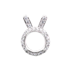 Sterling Silver 8*8mm Semi Mount Pendant Empty <b>Frame</b> Blank Support with S925 Base Holder for Zircon Inlay for DIY Gifts - Product Image 1