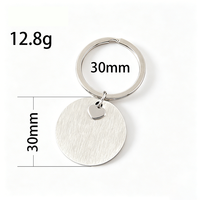 Porte-clés rond en acier inoxydable Ywyougang avec breloque cœur, étiquette vierge personnalisable à graver, pour cadeau, vente en gros