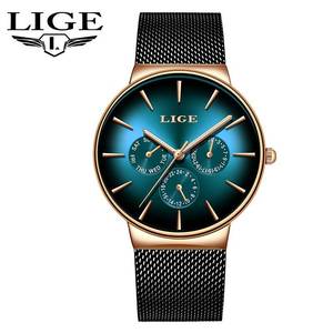 <span class=keywords><strong>LIGE</strong></span> Relojes de cuarzo multifunción multicolor para <span class=keywords><strong>hombre</strong></span> con diseño de tendencia de buena calidad de lujo Superior a bajo <span class=keywords><strong>precio</strong></span> con banda de acero de malla - Product Image 5