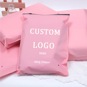 Sac Ziplock rose en gros avec impression personnalisée, sac en <span class=keywords><strong>plastique</strong></span> avec <span class=keywords><strong>fermeture</strong></span> <span class=keywords><strong>éclair</strong></span>, pochette pour vêtements, emballage avec <span class=keywords><strong>fermeture</strong></span> <span class=keywords><strong>éclair</strong></span> - Product Image 4