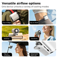 Ventilateur de ceinture MEMO G17 3000 mAh, 5 vitesses, affichage numérique LED de la batterie, portable, rechargeable, à clipser pour l'extérieur