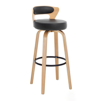 Tabouret de bar haut en bois massif Morden avec design luxueux sans accoudoirs pour usage domestique et commercial