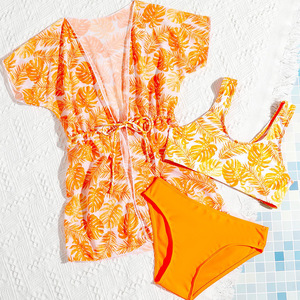 Lot <span class=keywords><strong>de</strong></span> 3 maillots <span class=keywords><strong>de</strong></span> <span class=keywords><strong>bain</strong></span> et kimono taille haute imprimés feuilles pour filles 7 à <span class=keywords><strong>12</strong></span> <span class=keywords><strong>ans</strong></span> <span class=keywords><strong>Maillot</strong></span> <span class=keywords><strong>de</strong></span> <span class=keywords><strong>bain</strong></span> pour enfants 2025 Ados <span class=keywords><strong>Maillot</strong></span> <span class=keywords><strong>de</strong></span> <span class=keywords><strong>bain</strong></span> Beach Wear - Product Image 4