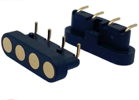Connecteur magnétique Pogopin 4 broches écologique à montage latéral coudé à 90 degrés pour montres connectées et étuis de chargement d'écouteurs