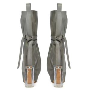 Botines de Mujer con Estilo Personalizado, Tacón Grueso de Cristal, con Cordones, Plataforma Corta y Gruesa - Product Image 5