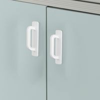 Poignée et bouton innovants en plastique blanc auto-adhésifs sans perçage pour porte coulissante en verre et placard