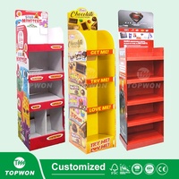 Étagères de présentation personnalisées pour supermarchés, présentoirs de sol en carton à 3, 4 ou 5 niveaux, présentoirs de produits en carton