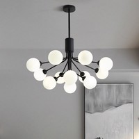 Lustre Moléculaire Moderne de Luxe 80cm en Métal Doré avec Globes en Verre et Ampoules G9 pour Salon et Salle à Manger