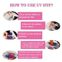 Lot de 6 autocollants UV DTF pour gobelets de 16 oz, transferts de logo pour verres à soda et tasses à café, en stock