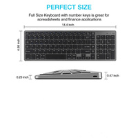 Clavier sans fil rechargeable 2,4 G compatible Mac Android, clavier sans fil multi-appareils pour tablette, téléphone, ordinateur