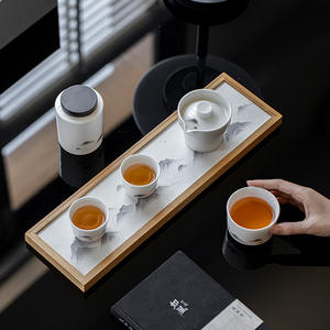 Juego de Té de Cerámica Tradicional de Grasa de Oveja, Tetera Artesanal con Tazas de Doble Pared - Product Image 1