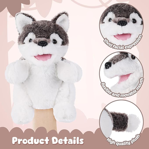 Marionnette <span class=keywords><strong>de</strong></span> main en peluche loup <span class=keywords><strong>de</strong></span> 11 pouces, adorables marionnettes animales pour le <span class=keywords><strong>jeu</strong></span> <span class=keywords><strong>de</strong></span> <span class=keywords><strong>rôle</strong></span>, jouet pour enfants pour le récit d'histoires et le <span class=keywords><strong>jeu</strong></span> imaginatif - Product Image 2