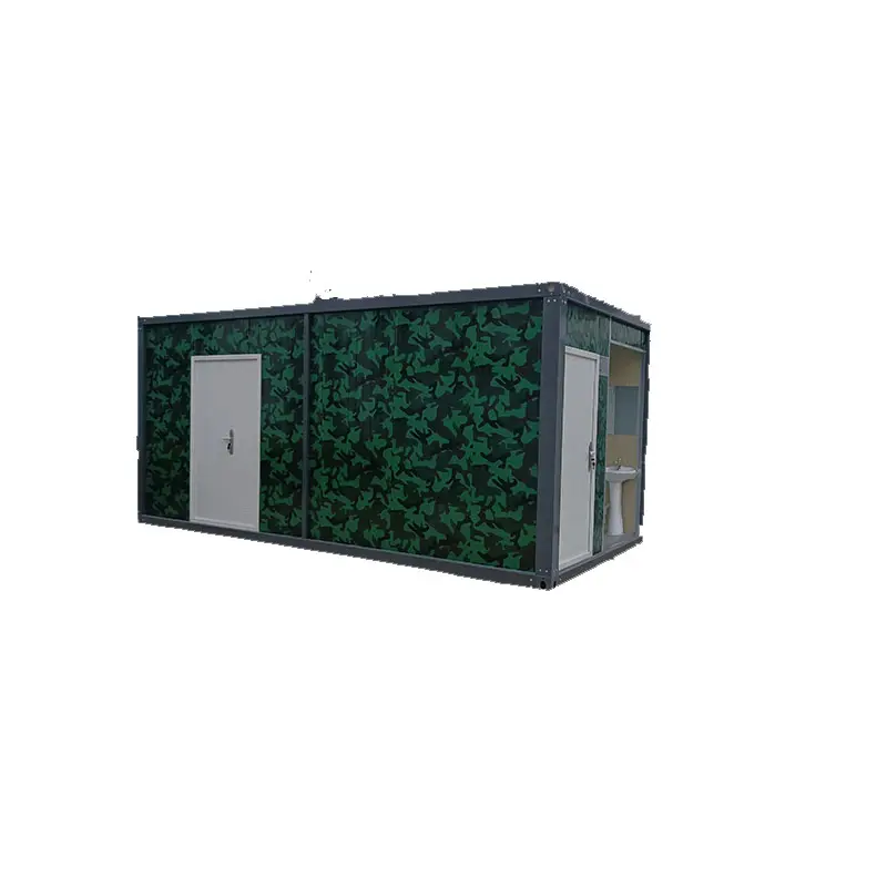 نموذج جديد عسكري أخضر الجدار 20 قدم حاوية منزل صديقة للبيئة المواد مع الحمام للصحراء