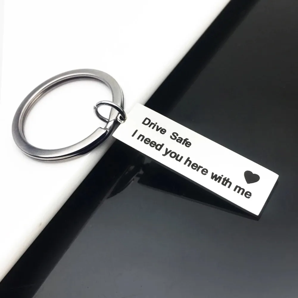 Personality Drive Safe Keychain Handsome I Love You Keyring Metal Gift KeyChain Charm for Husband Dad Gift Valentines Day