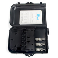 Kotak Distribusi Serat Optik Mini 8 Core SC, Terpasang di Dinding, 3 Inlet PLC Splitter FTTH FTTB FTTX Hitam Putih FDB-8E+1