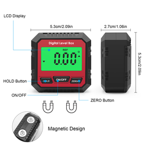 เครื่องวัดมุมดิจิตอล LCD พลาสติก DIY แบบแม่เหล็ก พร้อมระดับน้ำขนาดเล็ก วัดได้ 360 องศา - Product Image 3