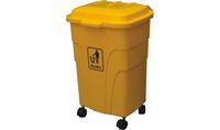 Poubelle en plastique, 70L, vente en gros, contrôle des pieds, poubelle avec pédale en métal, pour usage médical et extérieur