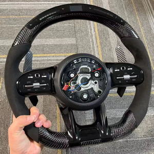 Volant en fibre de carbone LED modifié pour Benzs Slc-class Slc200 Slc260 Slc300 AMG GT avec volant en cuir Alcnatara - Product Image 1