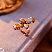 Bague rétro bohème en pierre, bijoux pour mariage, fiançailles, cadeau, style médiéval Europe et Amérique, bagues tendance