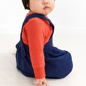 So Cute Spring And Autumn Jersey Bretelles Robes pour bébés filles Robe globale en coton biologique - Product Image 5