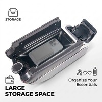 Boîte d'accoudoir universelle pour voiture Carfu avec 7 ports de charge USB, installation facile sans perçage, boîte de rangement pour console AC-443