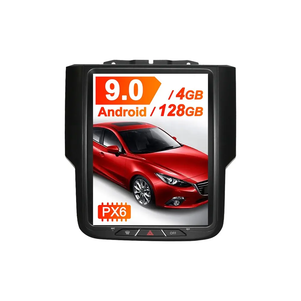 Cho Dodge RAM 1500 2500 3500 2014-2019 Android 9.0 4 + 64G Tesla Phong Cách Car Radio GPS Navi Đa Phương Tiện Player Auto Stereo Đơn Vị Đứng Đầu