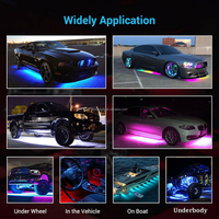 Kit d'éclairage d'ambiance intérieur de voiture LED RGB 12V, contrôle par application, bandes lumineuses néon multicolores pour accessoires BMW Mercedes