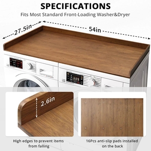 Gỗ phòng giặt Topper máy giặt Máy sấy Countertop Organizer bảng cho gấp quần áo và lưu trữ khay - Product Image 2